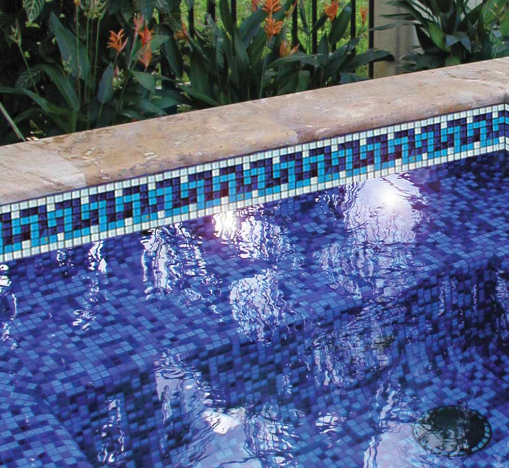 Mosaicos venecianos para alberca Kolorines Colección Cenefas