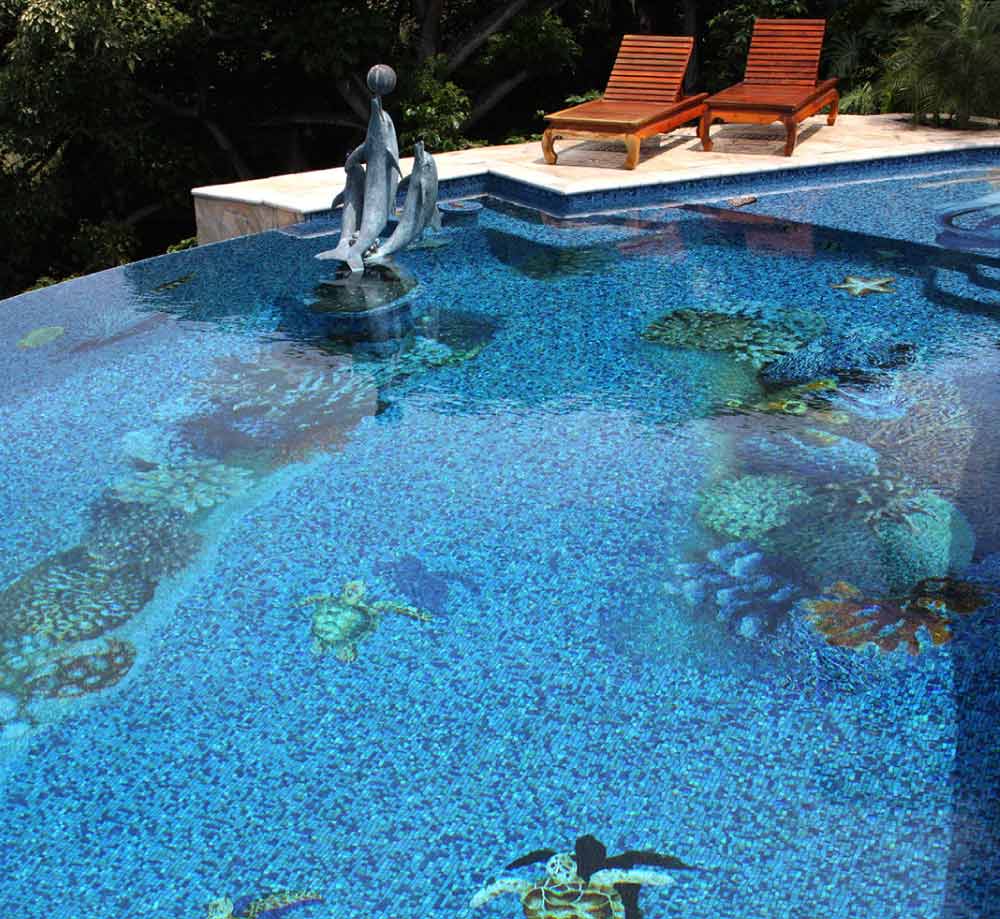 Mosaicos venecianos para alberca Kolorines Colección Figuras Marinas