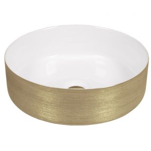 Lavabo Heller White And Gold 36x36x12