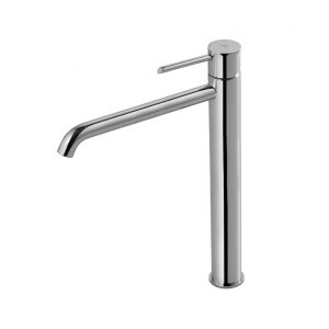 Monomando Round Lavabo Caño Alto Cromo