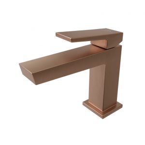 Monomando Lavabo Square Sin Vaciador Cobre Cepillado