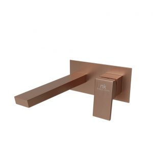 Monomando Square Encastre Lavabo Parte Externa Cobre Cepillado