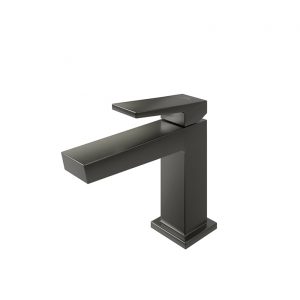 Monomando Lavabo Square Sin Vaciador Titanio Cepillado