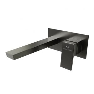 Monomando Square Encastre Lavabo Parte Externa Titanio Cepillado