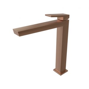 Monomando Lavabo Caño Alto Square Cobre Cepillado