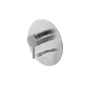 Parte Externa Monomando Round Inoxidable Encastre Baño/Ducha Acero Cepillado