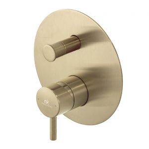 Monomando Rondo Encastre Baño/Ducha Parte Externa Laton Cepillado
