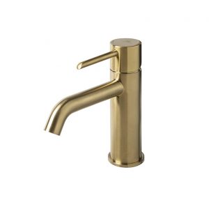 Monomando Round Lavabo Sin Desague Laton Cepillado