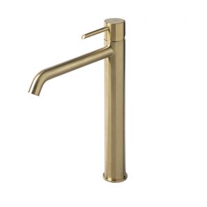 Monomando Round Lavabo Caño Alto Laton